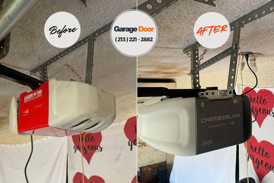 Before and after: garage door repair Locust Valley, NY